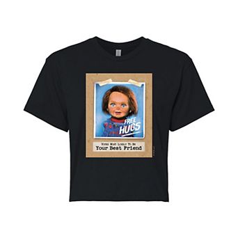 Juniors' Chucky Free Hugs Cropped Tee