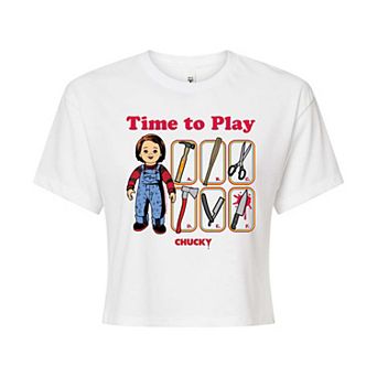 Juniors' Chucky Time To Play Cropped Tee