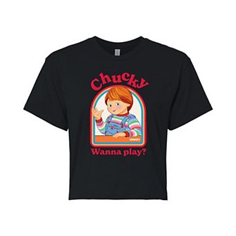 Juniors' Chucky Wanna Play Cropped Tee