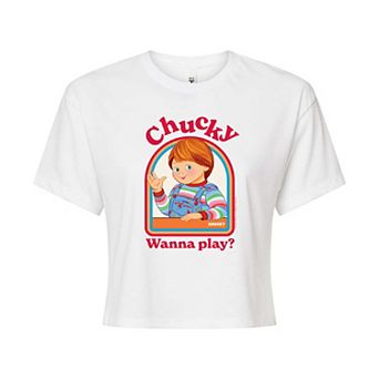Juniors' Chucky Wanna Play Cropped Tee