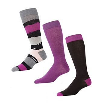 Paint Block Cotton Blend Crew Sock 3 Pack