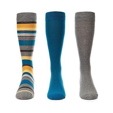 Striped Cotton Blend Crew Sock 3 Pack