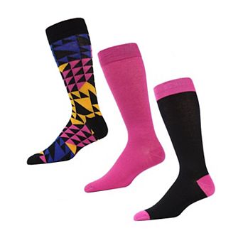Asymetrical Cotton Blend Crew Sock 3 Pack
