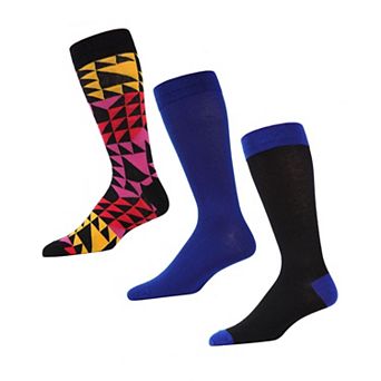 Asymetrical Cotton Blend Crew Sock 3 Pack