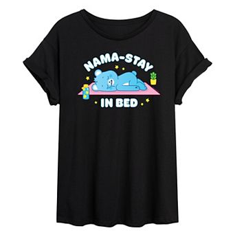 Juniors' Care Bears Namastay In Bed Oversized Tee