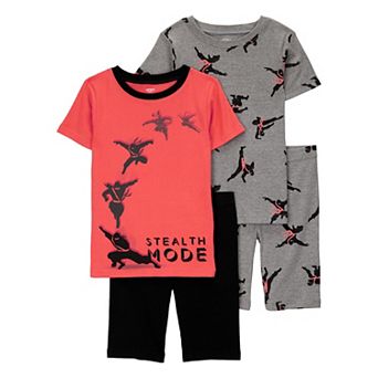 Boys 4-14 Carter's Print Snug Fit Cotton 4 pc Pajama Top & Pajama Shorts Set