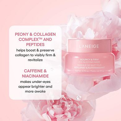 Bouncy & Firm Eye Brightening Sleeping Mask with Peony + Collagen Complex