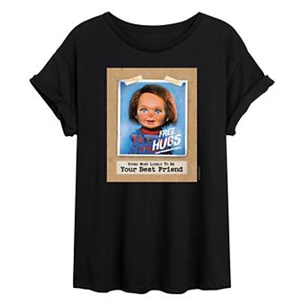 Juniors' Chucky Free Hugs Oversized Tee