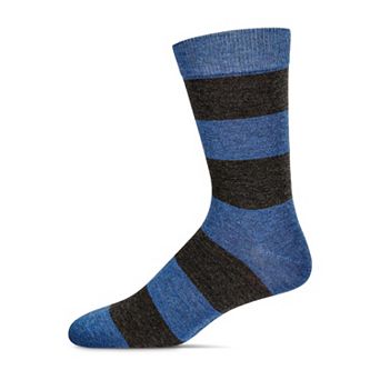 Men's Striped Luxuriously Soft Cashmere Blend Crew Sock