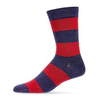 Men's Striped Luxuriously Soft Cashmere Blend Crew Sock