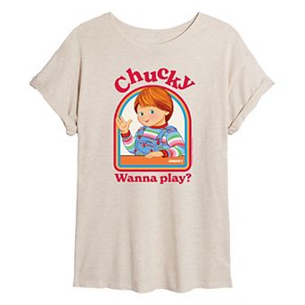 Juniors' Chucky Wanna Play Oversized Tee