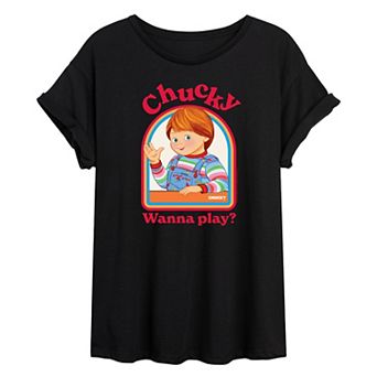 Juniors' Chucky Wanna Play Oversized Tee