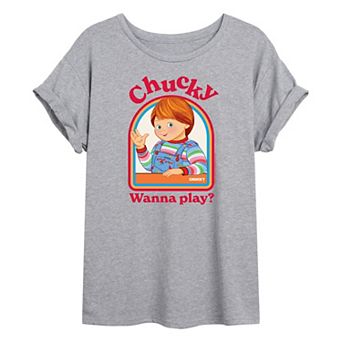 Juniors' Chucky Wanna Play Oversized Tee