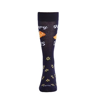 Men's Funny Pun Happy Challah Days Novelty Crew Sock