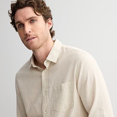 Men's Sonoma Goods For Life® Perfect Length Long Sleeve Linen Shirt