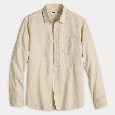 Men's Sonoma Goods For Life® Perfect Length Long Sleeve Linen Shirt