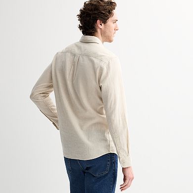 Men's Sonoma Goods For Life® Perfect Length Long Sleeve Linen Shirt
