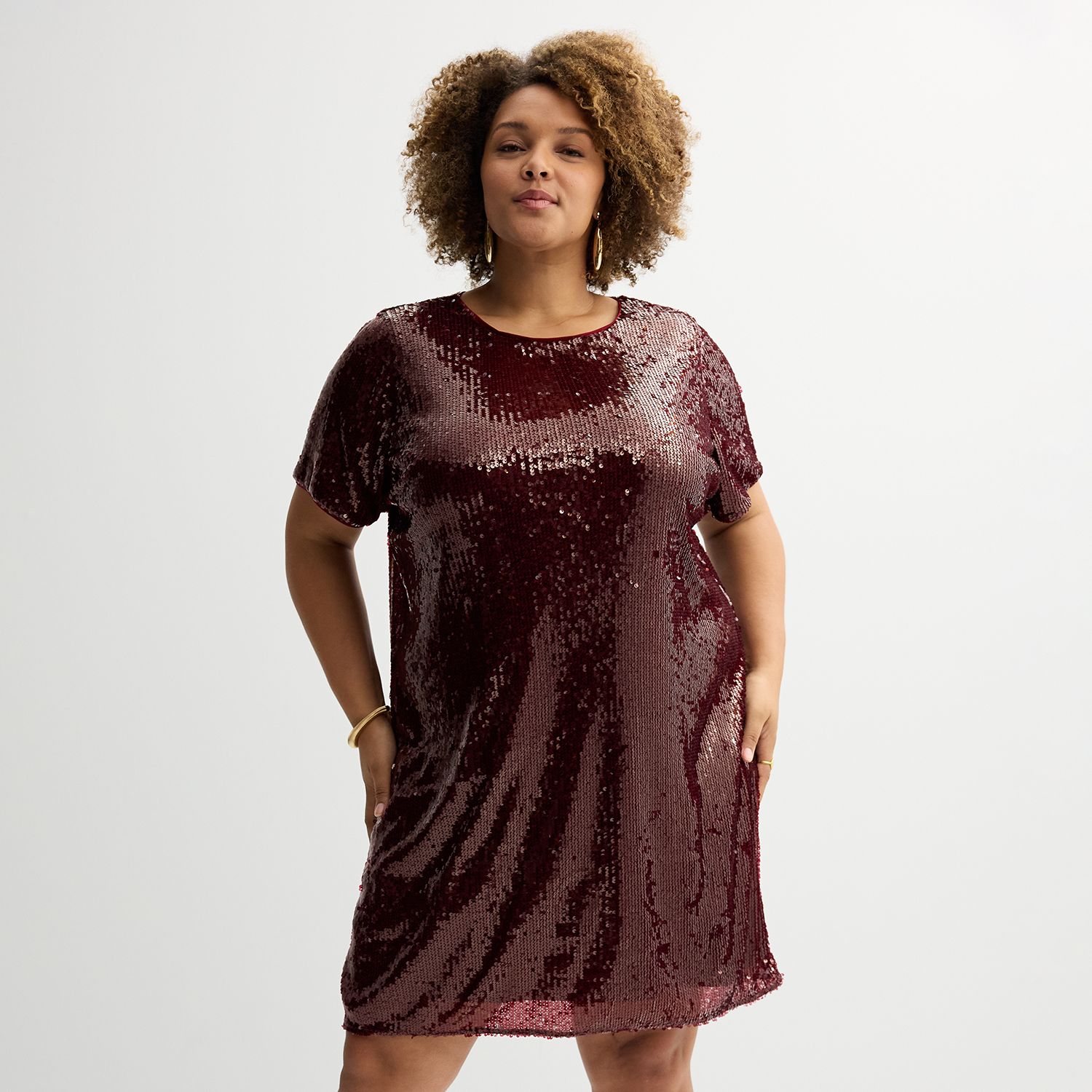 Plus Size Nine West Sequin Party Dress