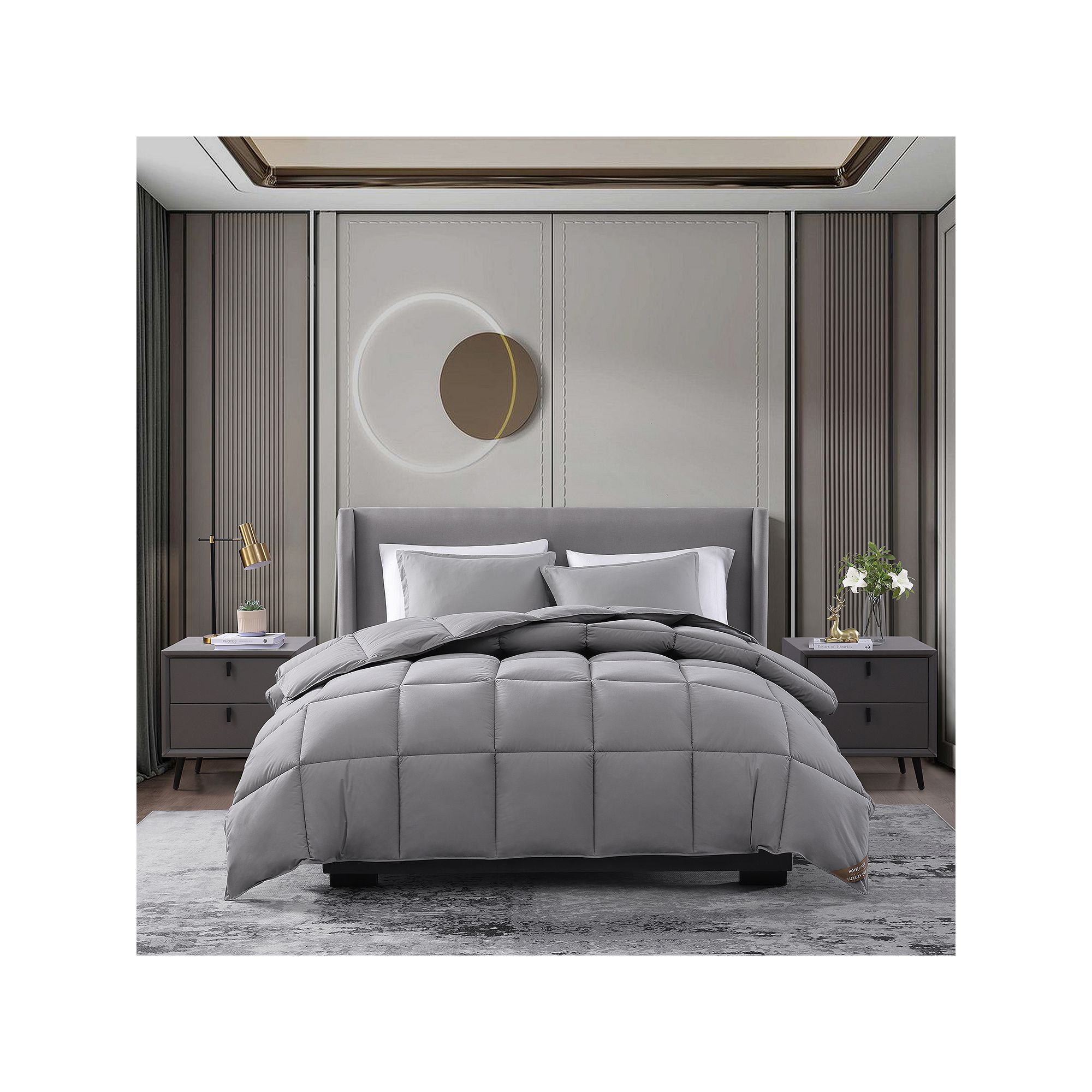 Hotel Laundry Charcoal Infused Down Alternative All-Season Comforter, Gray