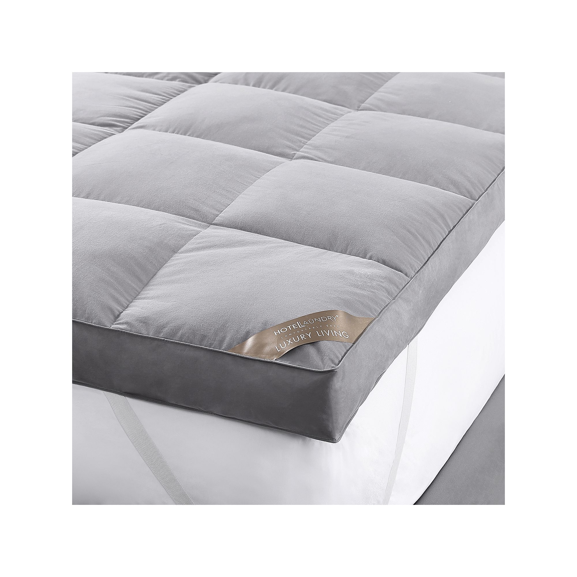 Hotel Laundry 4-in. Charcoal Infused Natural Down Top Mattress Topper, Gray