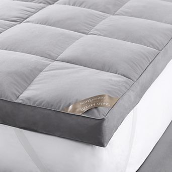 Hotel Laundry 4 in Charcoal Infused Natural Down Top Mattress Topper