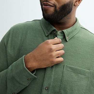 Big & Tall Sonoma Goods For Life® Everyday Long Sleeve Knit Button-Down Shirt