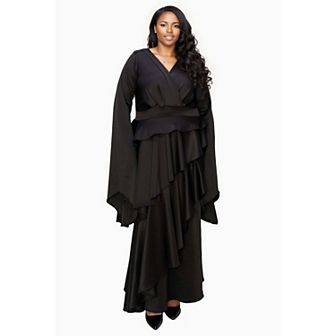 Plus Size Zeta Ruffled Drama Dress