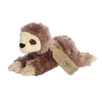 Aurora Small Brown Eco Nation Eco Softies 8" Sloth Eco-friendly Stuffed Animal