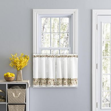 Cherries Ruffled 1.5" Rod Pocket Window Curtain Tiers