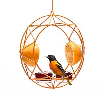 Mekkapro Sun Baltimore Oriole Feeder For Outdoors, Jelly And Orange Metal Bird Feeder (2 cup )