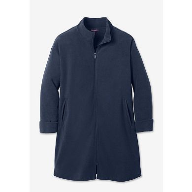 Roaman's Women's Plus Size Petite Plus Size Fleece Driving Coat