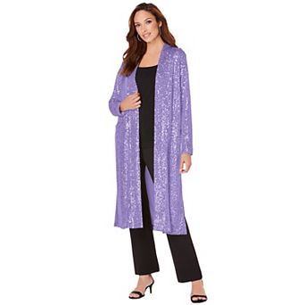 Roaman's Women's Plus Size Sequin Duster