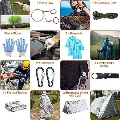 DLMD 320 PCS Survival Kits First Aid Kit, Gifts For Men Christmas Him Dad, Survival Gear And Equipment With Tactical Molle Pouch For Car Camping Hiking Outdoor Adventure Earthquake Home