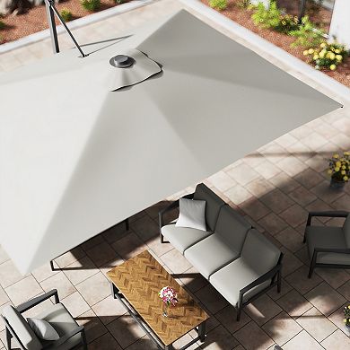 Mondawe 10 Ft x 13 Ft Cantilever Offset Patio Umbrella With Base Weight Stand Included