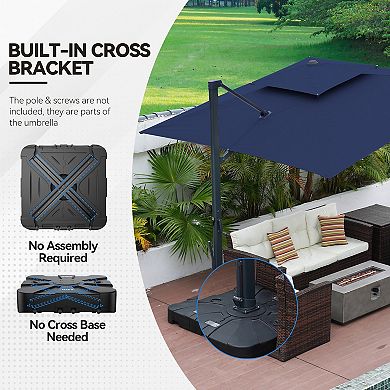 Mondawe 10 Ft x 13 Ft Cantilever Offset Patio Umbrella With Base Weight Stand Included