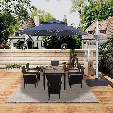 Mondawe 11 Ft Octagon Patio Cantilever Umbrella With Cover & Base Included