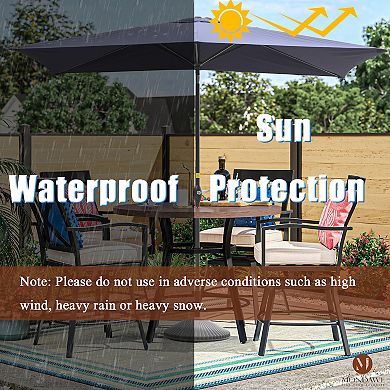 Mondawe 10 Ft Rectangular Outdoor Patio Umbrella With Tilt And Crank
