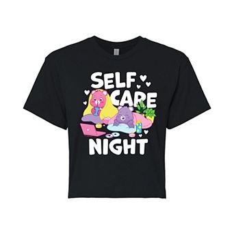 Juniors' Care Bears Self Care Night Cropped Tee