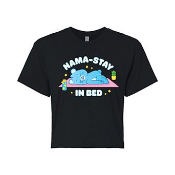 Juniors' Care Bears Namastay In Bed Cropped Tee