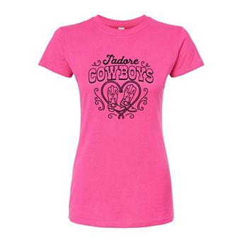 Juniors' Jadore Cowboys Fitted Graphic Tee