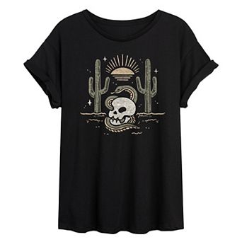 Juniors' Desert Snake Oversized Tee