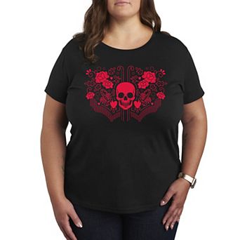 Plus Size Goth Western Pattern Graphic Tee