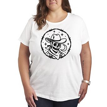 Plus Size Skeleton Cowboy Graphic Tee