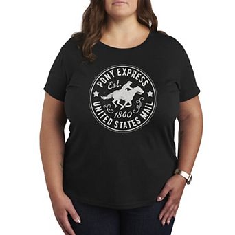 Plus Size USPS Pony Express Badge Graphic Tee