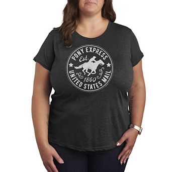 Plus Size USPS Pony Express Badge Graphic Tee