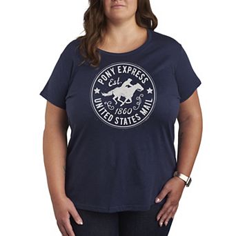 Plus Size USPS Pony Express Badge Graphic Tee