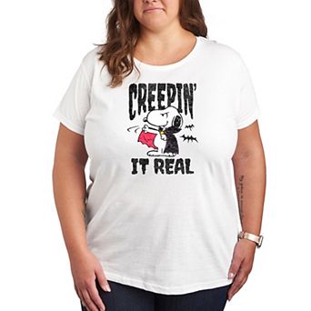 Plus Size Peanuts Snoopy Creepin' It Real Graphic Tee