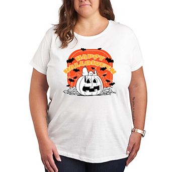 Plus Size Peanuts Snoopy Retro Halloween Graphic Tee