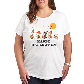 Plus Size Peanuts Retro Halloween Group Graphic Tee