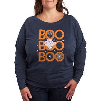 Plus Size Care Bears Boo Mummy Halloween French Terry Long Sleeve Tee